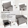 Mid Modern Velvet Accent Chair,Leisure Chair with Solid Wood