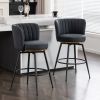 Gray Swivel Bar Stools - High-Back,