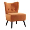 Orange Velvet Covering Accent Chair