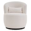 Rotation and Metal Base White Plush Swivel Accent Chair