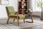 Leisure Chair with Solid Wood Armrest and Feet, Mid-Century Modern Accent chair, for Living Room Bedroom Studio chair