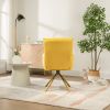 Yellow Velvet Contemporary High-Back  Accent Chair