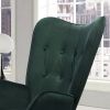 Modern Wingback Accent Armchair  DARK GREEN