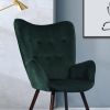 Modern Wingback Accent Armchair  DARK GREEN