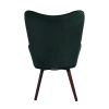 Modern Wingback Accent Armchair  DARK GREEN