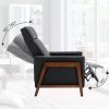 Wood-Framed  Leather Recliner Chair