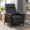 Wood-Framed  Leather Recliner Chair