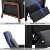 Wood-Framed  Leather Recliner Chair