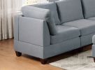 Living Room Furniture Corner Wedge Grey Linen Fabric