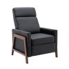 Wood-Framed  Leather Recliner Chair