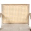 Mid-Century Accent Chair with Handcrafted Rattan Backrest