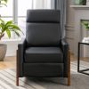 Wood-Framed  Leather Recliner Chair