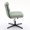 Armless Office Desk Chair No Wheels, GREEN