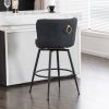 Gray Swivel Bar Stools - High-Back,