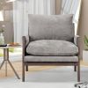 Mid Modern Velvet Accent Chair,Leisure Chair with Solid Wood