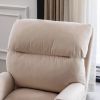 1pc Accent Click Clack Chair with Ottoman Beige Fabric