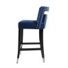 Suede Velvet Barstool with nailheads