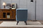 Accent Click Clack Chair with Ottoman Light Blue Fabric