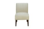 Accent Chair 1pc Beige Fabric Upholstered