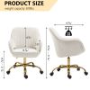 360¬∞ Beige Boucle Fabric Swivel Chair With High Back