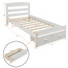 Platform Twin Bed Frame with Storage Drawer