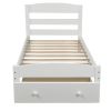 Platform Twin Bed Frame with Storage Drawer