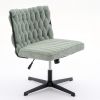 Armless Office Desk Chair No Wheels, GREEN