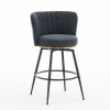 Gray Swivel Bar Stools - High-Back,