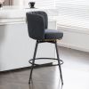 Gray Swivel Bar Stools - High-Back,