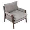 Mid Modern Velvet Accent Chair,Leisure Chair with Solid Wood