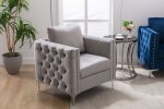 Modern Velvet Armchair Tufted Button Accent chair