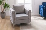 Modern Velvet Armchair Tufted Button Accent chair