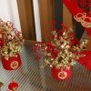 1pc New Year Spring Festival Pots; Artificial Flowers