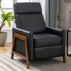 Wood-Framed  Leather Recliner Chair