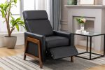 Wood-Framed  Leather Recliner Chair