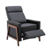 Wood-Framed  Leather Recliner Chair