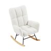 off white teddy fabric rocking chair