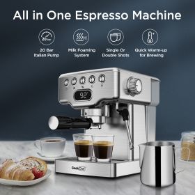 Geek Chef Espresso Machine, 20 Bar Espresso Machine With Milk Frother For Latte, Cappuccino, Macchiato, For Home Espresso Maker, 1.8L Water Tank, Stai (Option: Default)