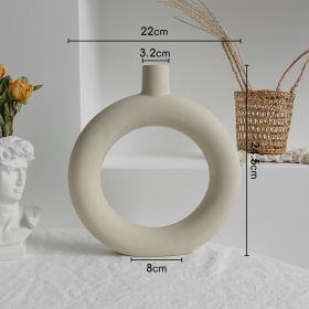 Simplicity Ceramic Vase Dry Flower Arrangement Home Decoration Ornament Living Room Display Art Vases (Option: M)