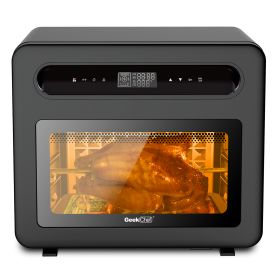 Geek Chef Steam Air Fryer Toast Oven Combo , 26 QT Steam Convection Oven Countertop , 50 Cooking Presets, With 6 Slice Toast, 12 In Pizza, Black Stain (Option: 26QT)