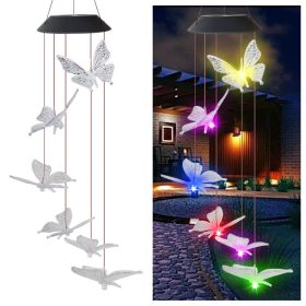 LED Colorful Solar Power Wind Chime (Ships From: China, Emitting Color: 9)