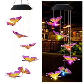 LED Colorful Solar Power Wind Chime (Ships From: China, Emitting Color: 8)