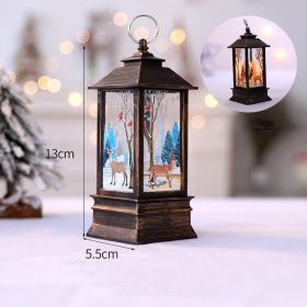 1pc Christmas Lantern Decoration; (Color: Golden Deer Small Flame Lamp)