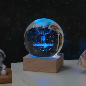 Cosmos Series Crystal Ball Night Lights; (Items: 8cm Accompanied By A Deer)