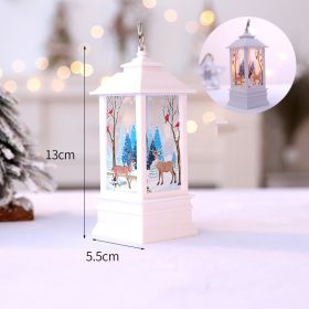 1pc Christmas Lantern Decoration; (Color: White Elk Small Flame Lamp)