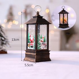 1pc Christmas Lantern Decoration; (Color: Golden Old Man Small Flame Lamp)