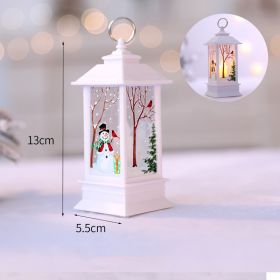 1pc Christmas Lantern Decoration; (Color: White Snowman Small Flame Lamp)