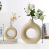 1pc; White Ceramic Vase White Vases For Decor;