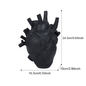 Vase In The Shape Of Human Heart (Color: Black, size: 16.5*10*25)