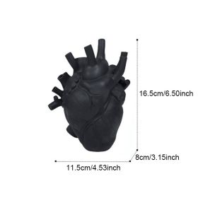 Vase In The Shape Of Human Heart (Color: Black, size: 11.5*8*16.5)